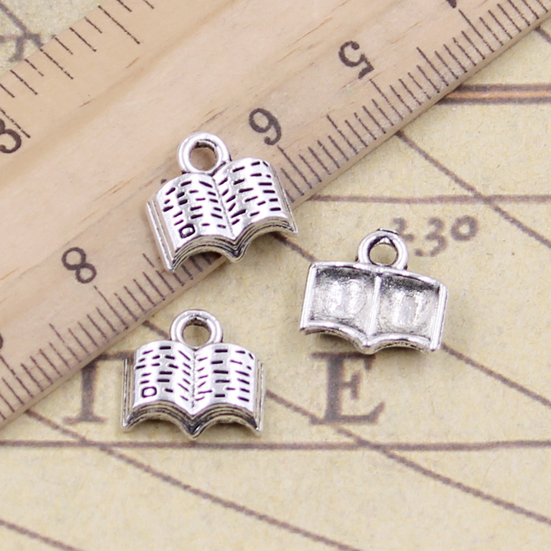 Jewelry Making Books - 20pcs Charms Open Holy Bible Book