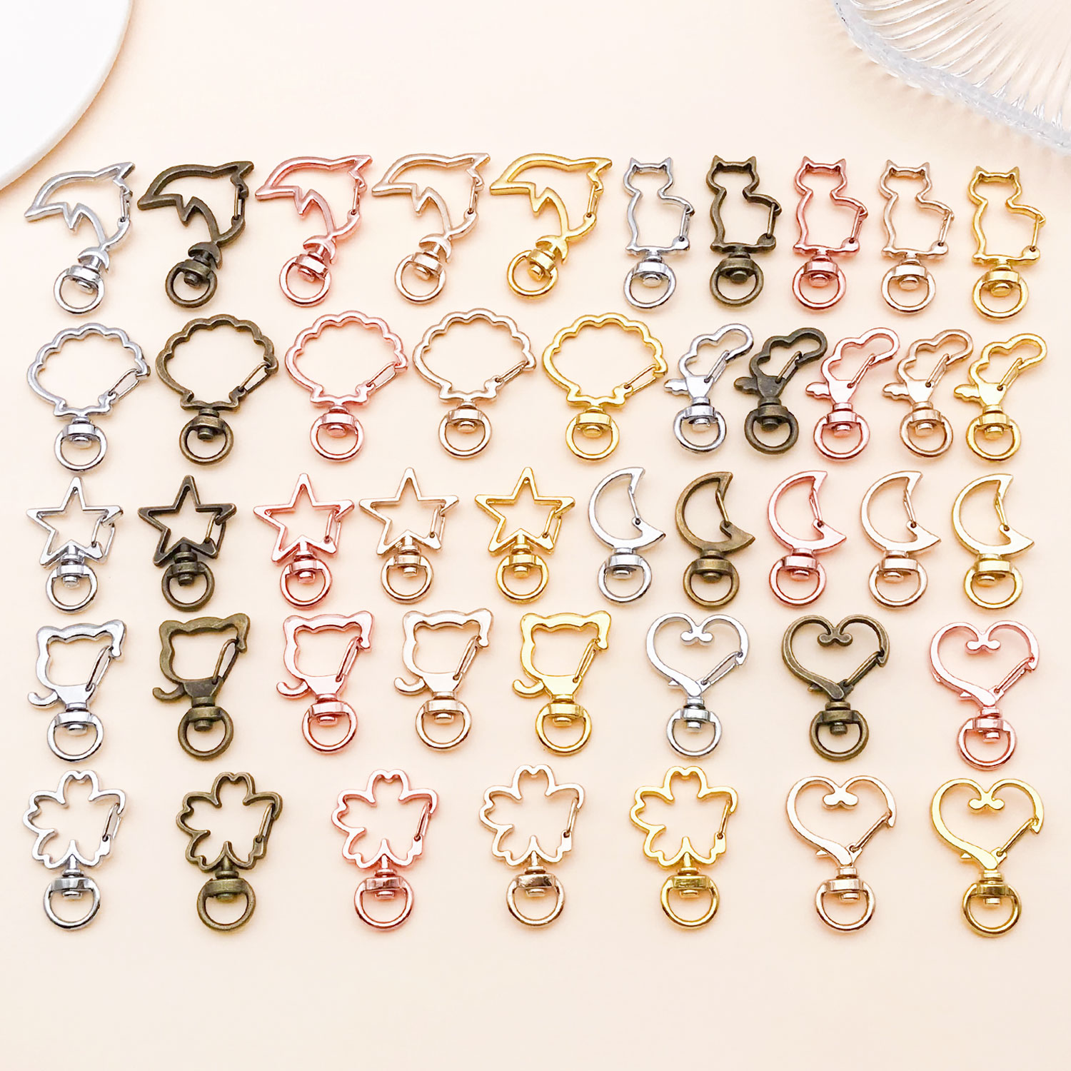 Jewelry Making Charms - 5pcs/lot Heart Star Moon Cat Dog