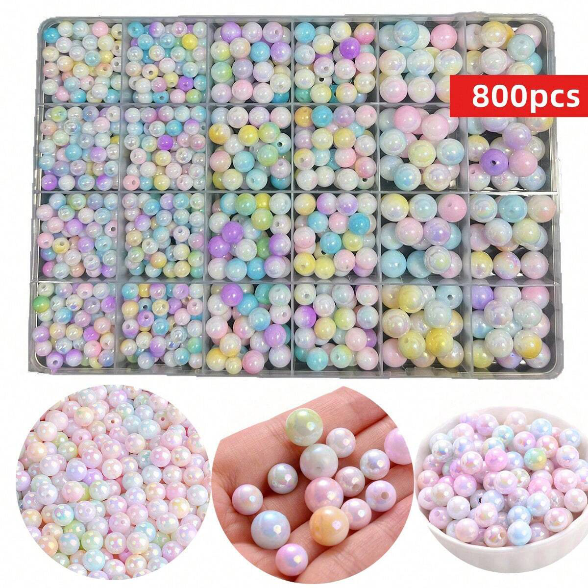 Jewelry Making For Birthday Party - 800pcs/24 grid set box 6mm/8mm/10mm cute