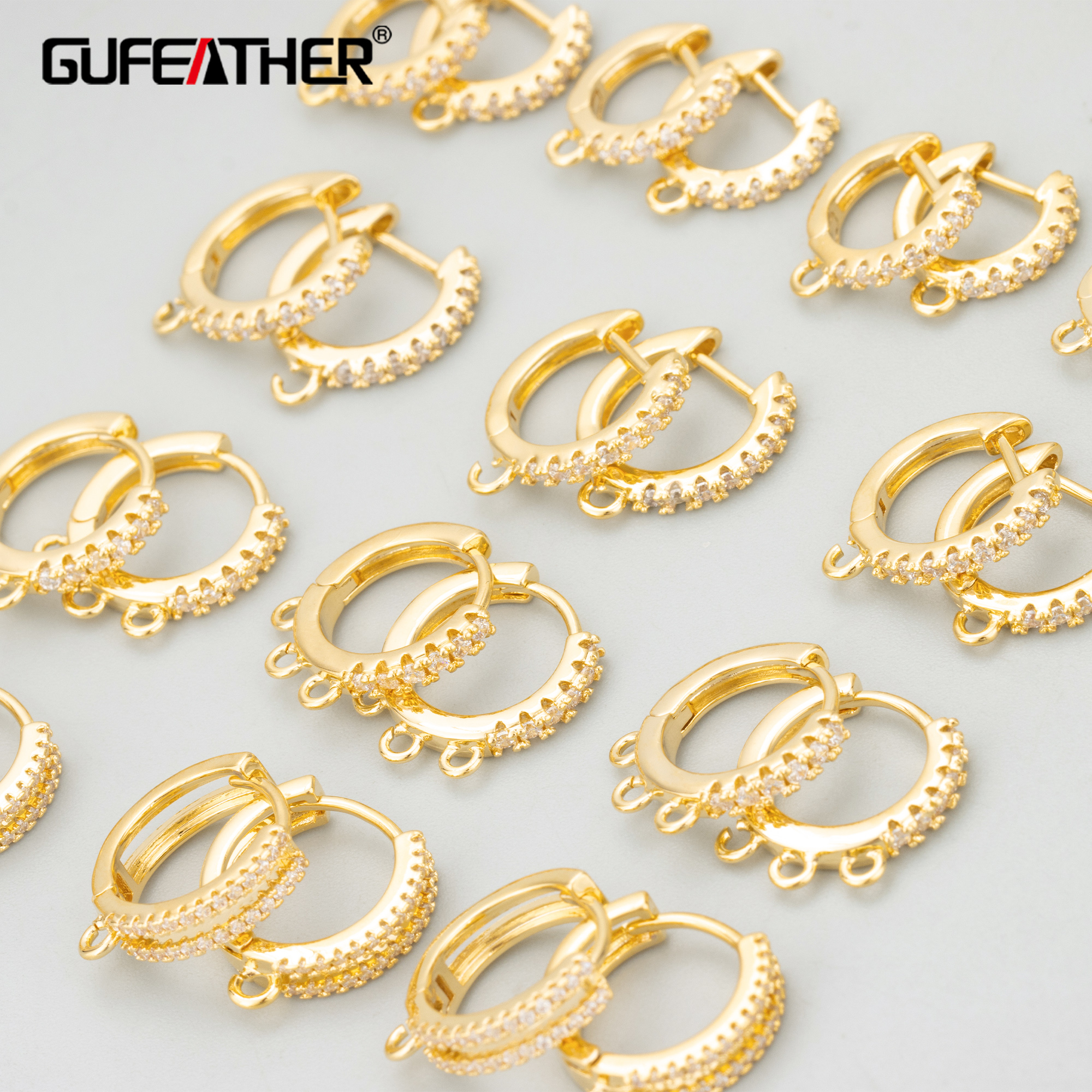 Jewelry Making Charms - GUFEATHER,6pcs/lot,MG23,jewelry accessories,PVD,18k gold rhodium plated,copper,zircons,charms,clasp hooks,jewelry