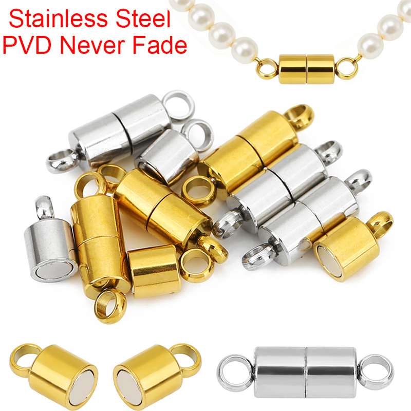 Jewelry Making Metals - 2pcs 14mm Stainless Steel Necklace Clasps