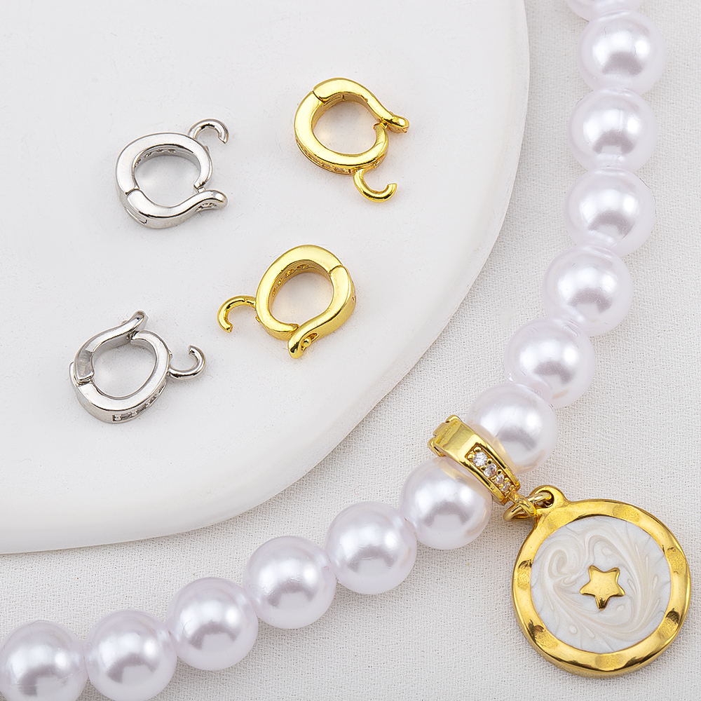 18K Gold Plated Zircon Bail Pe - Jewelry Making Charms incelemesi ve fiyatı