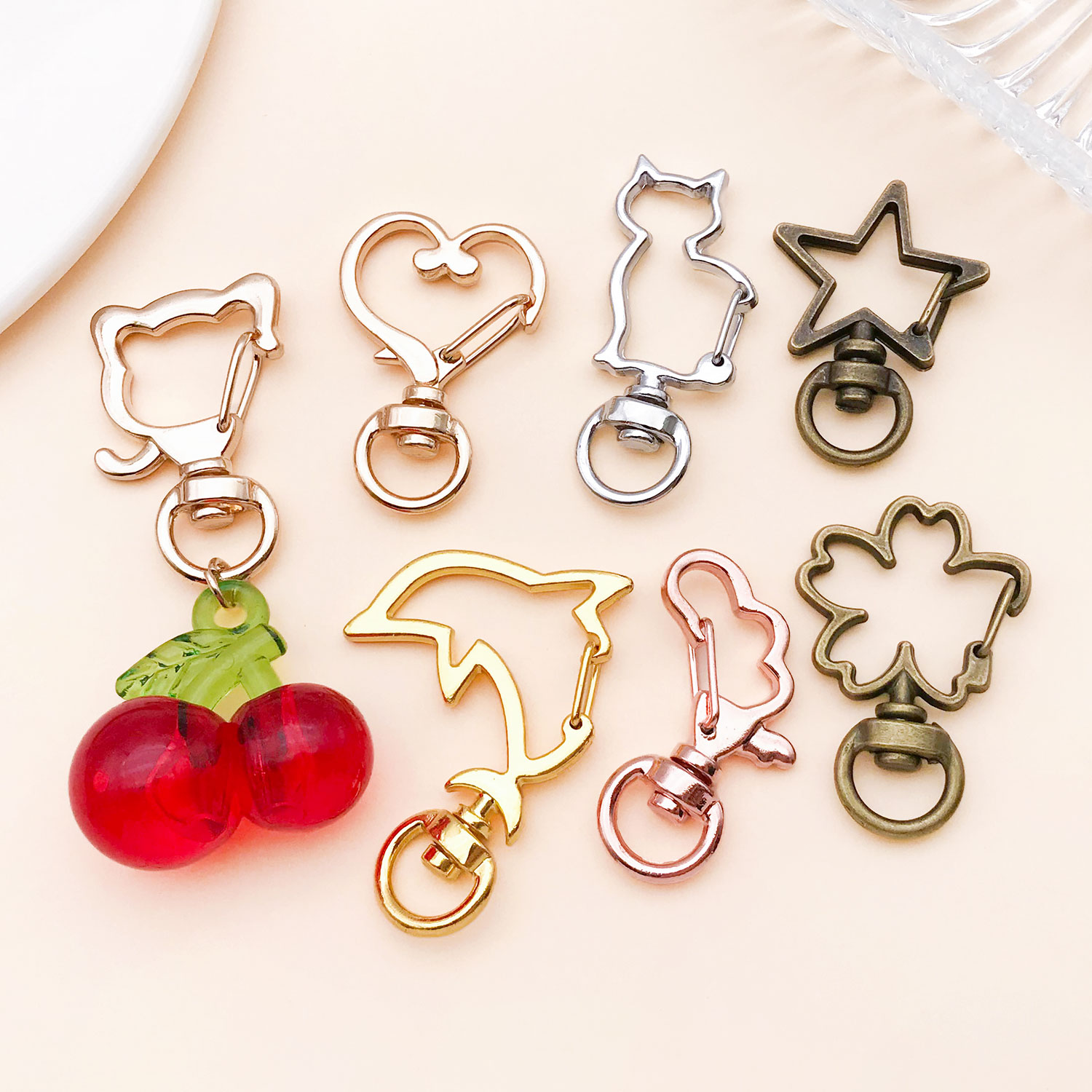 5pcs/lot Heart Star Moon Cat D - Jewelry Making Charms incelemesi ve fiyatı
