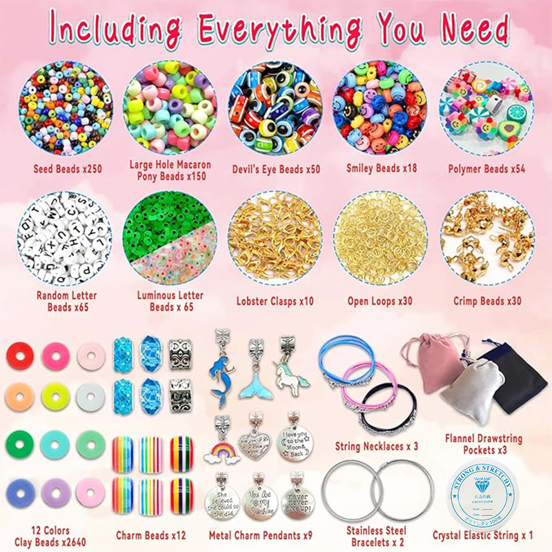 3400pcs Beads Charms Jewelry M - Jewelry Making For Birthday Party incelemesi ve fiyatı
