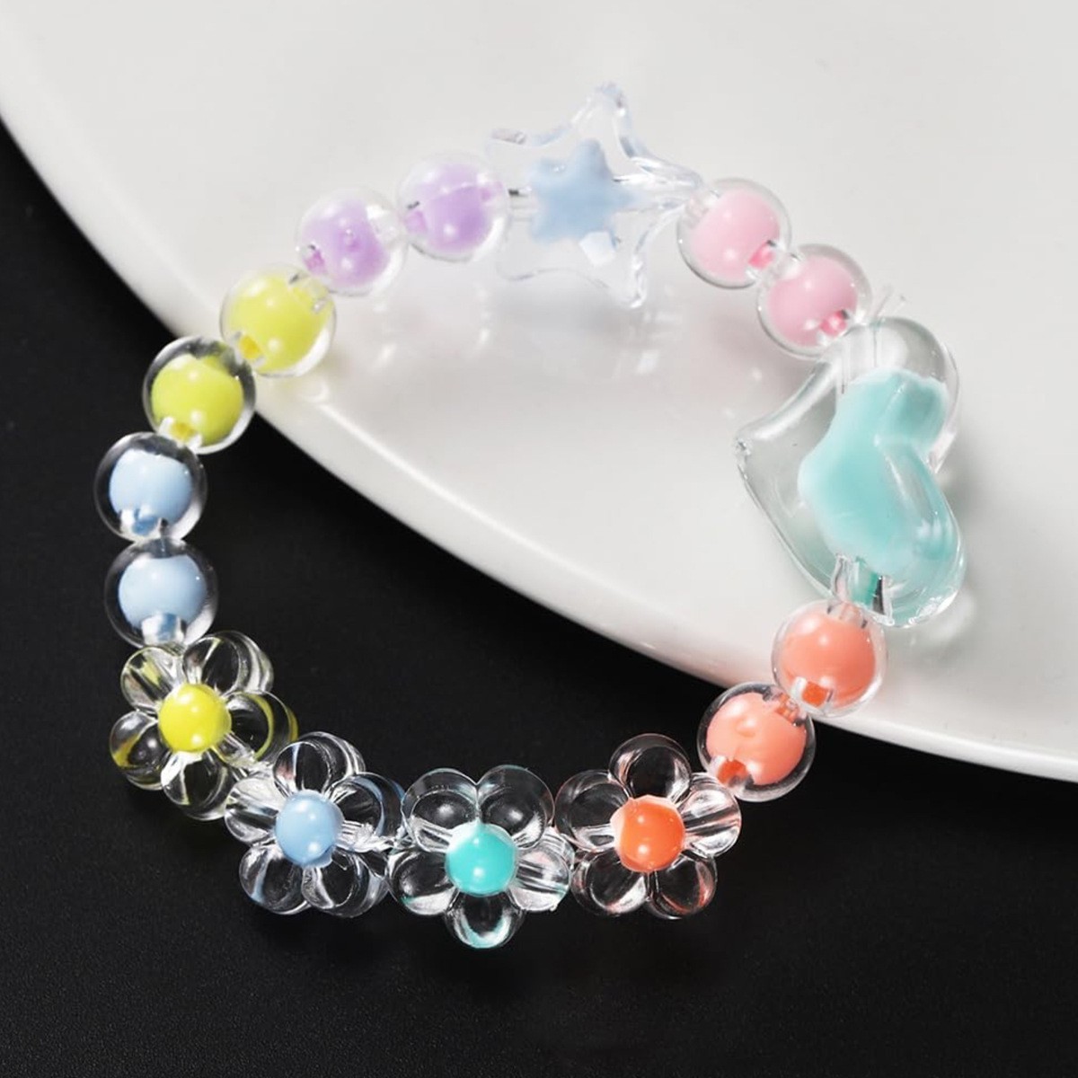 174pcs/Box Heart Acrylic Beads - Jewelry Making For Birthday Party incelemesi ve fiyatı