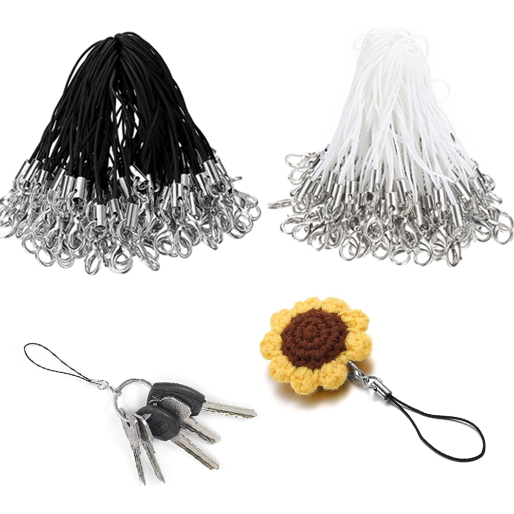 50/100Pcs Black White Strap Ch - Jewelry Making Charms incelemesi ve fiyatı