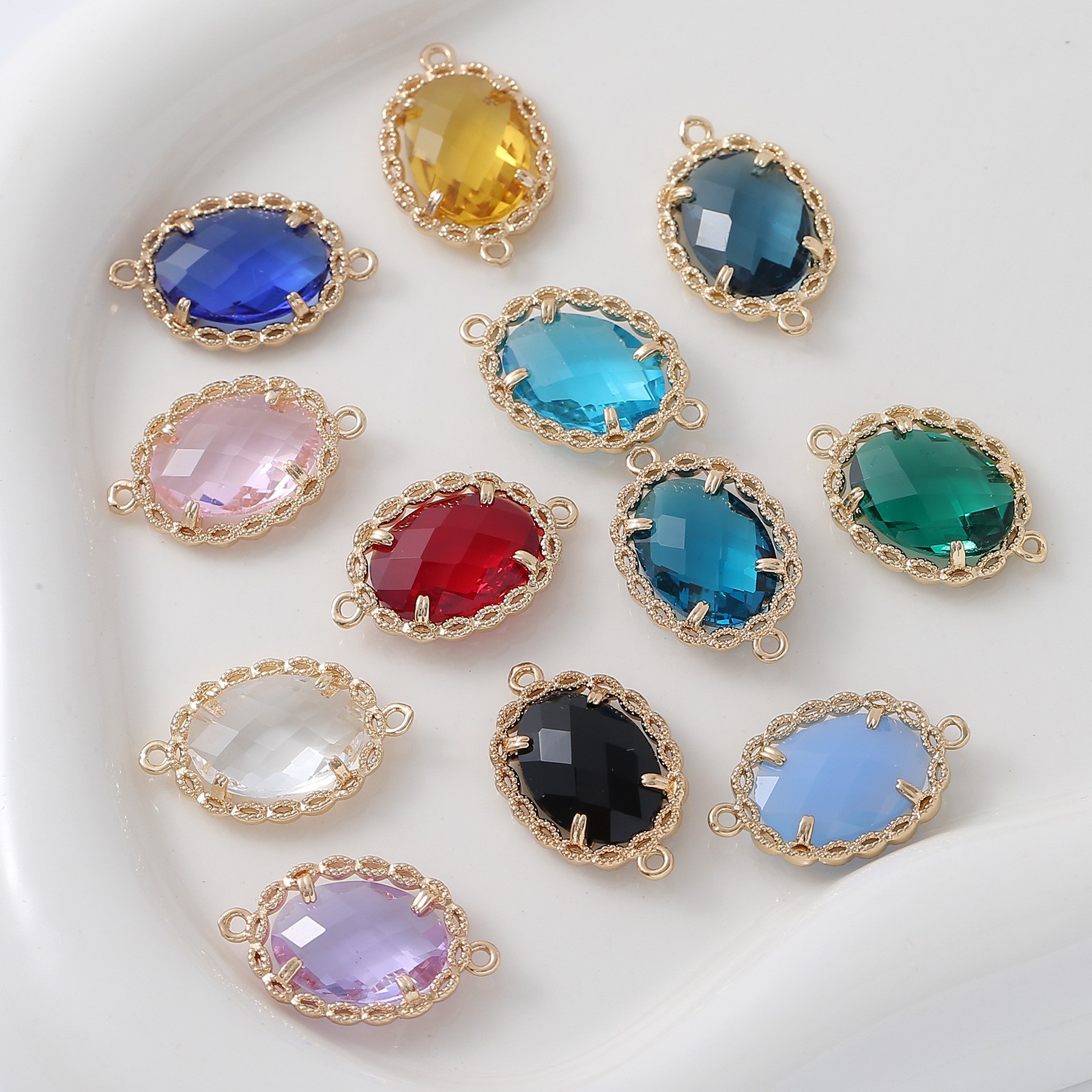MHS.SUN 10pcs/Lot Oval Cubic Z - Jewelry Making For Birthday Party incelemesi ve fiyatı