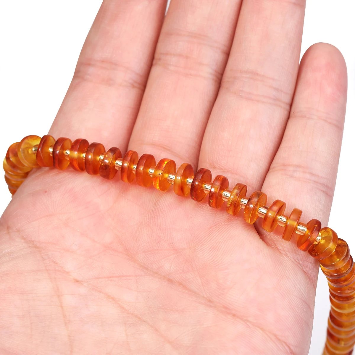 Round Piece Genuine Amber Beea - Jewelry Making Using Beads incelemesi ve fiyatı