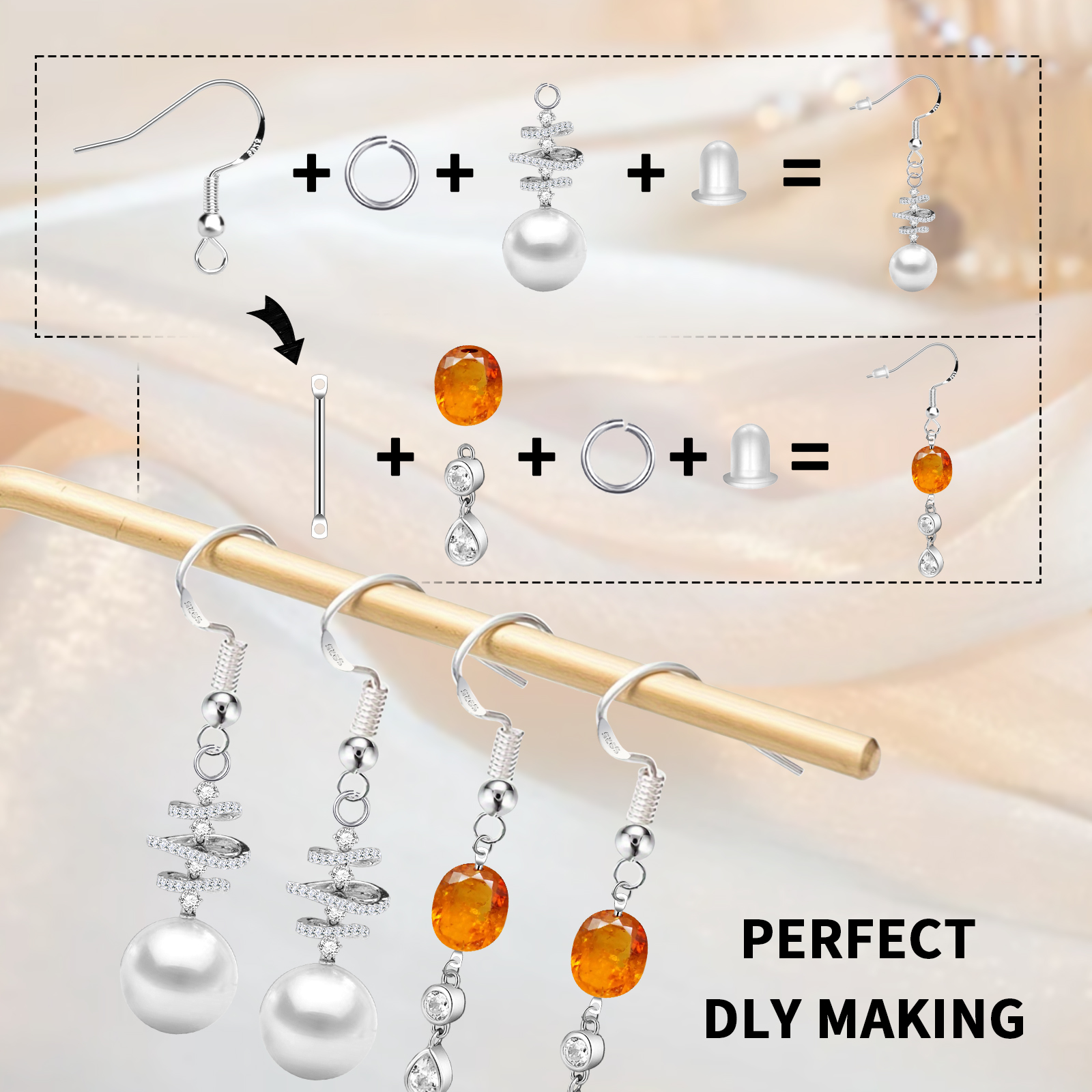 925 Silver/Gold Plated Earring - Jewelry Making Metals incelemesi ve fiyatı