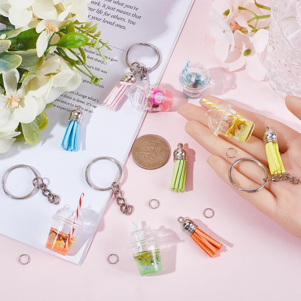 35Pcs DIY 5 Sets Bubble Tea Ke - Jewelry Making Charms incelemesi ve fiyatı