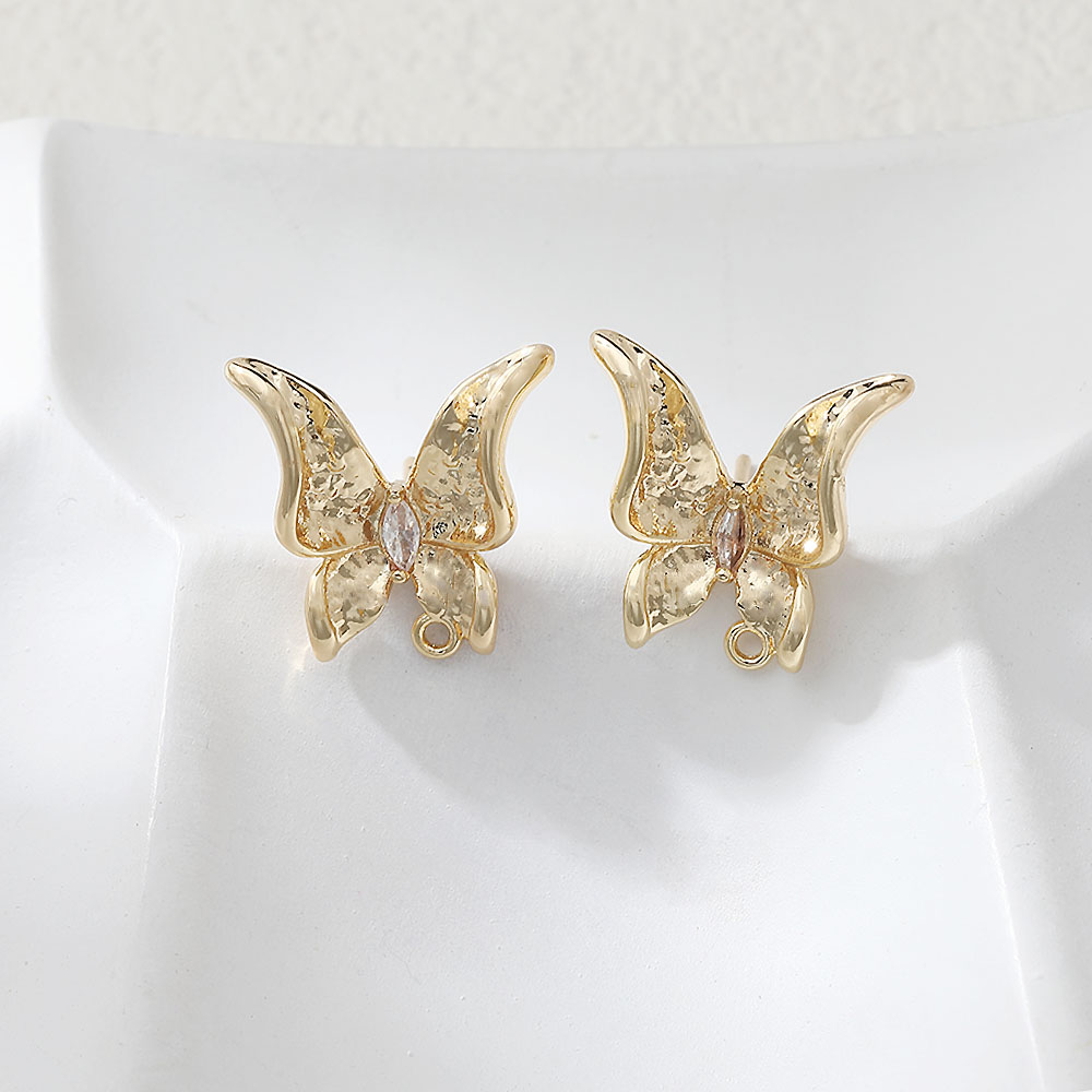 2PCS Dainty Butterfly Ear Stud - Jewelry Making Charms incelemesi ve fiyatı