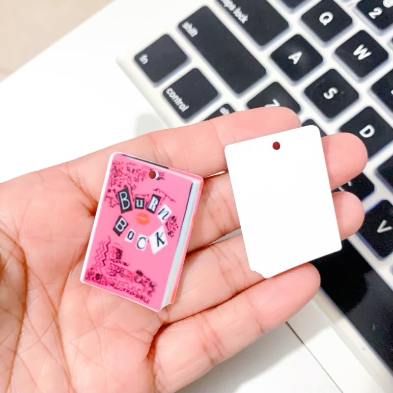 Pink Burn Book Acrylic Pendant - Jewelry Making Books incelemesi ve fiyatı