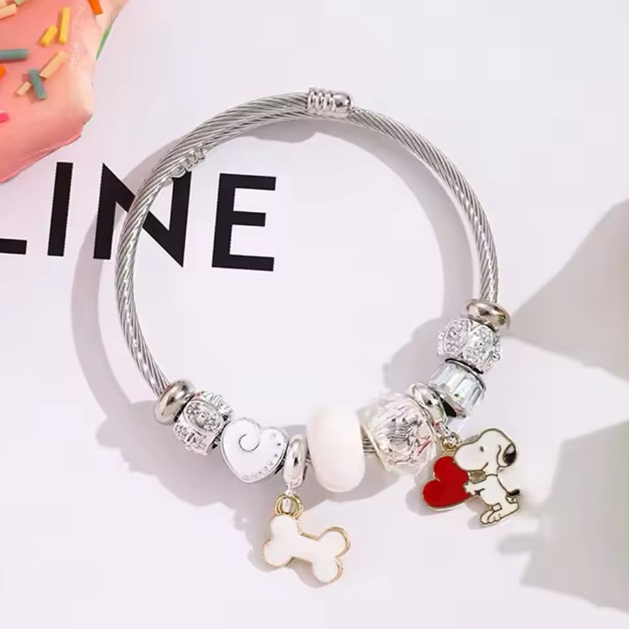Cute Cartoon Snoopy Bone Heart - Jewelry Making Metals incelemesi ve fiyatı