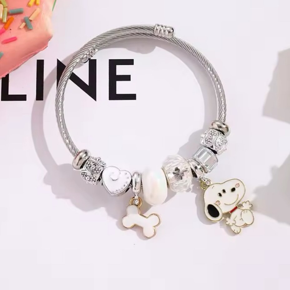 Cute Cartoon Snoopy Bone Heart - Jewelry Making Metals incelemesi ve fiyatı