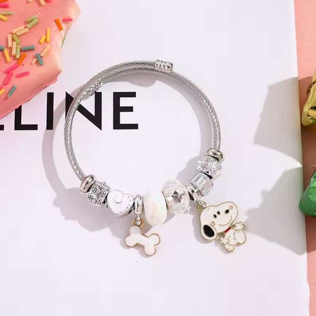 Cute Cartoon Snoopy Bone Heart - Jewelry Making Metals incelemesi ve fiyatı