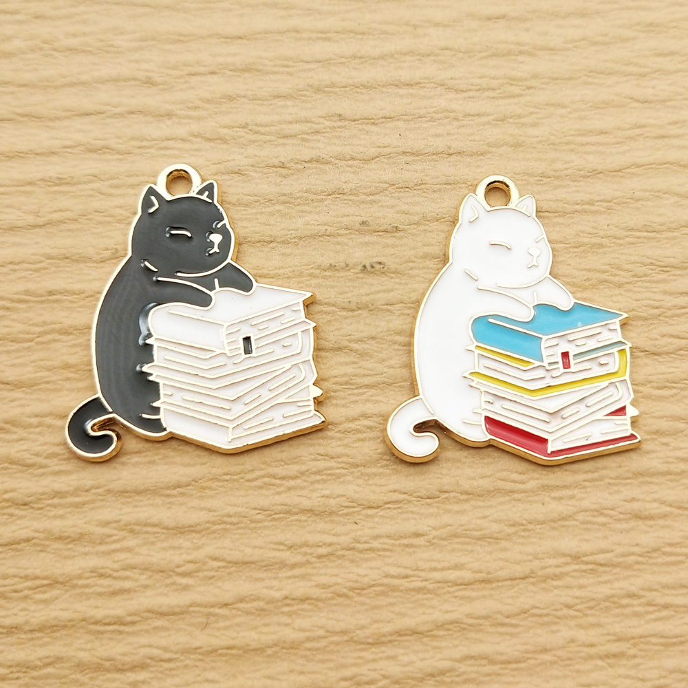 10pcs Book Cat Charm Jewelry A - Jewelry Making Books incelemesi ve fiyatı