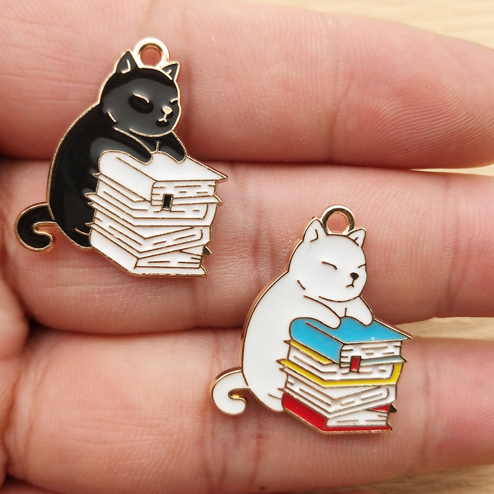 10pcs Book Cat Charm Jewelry A - Jewelry Making Books incelemesi ve fiyatı