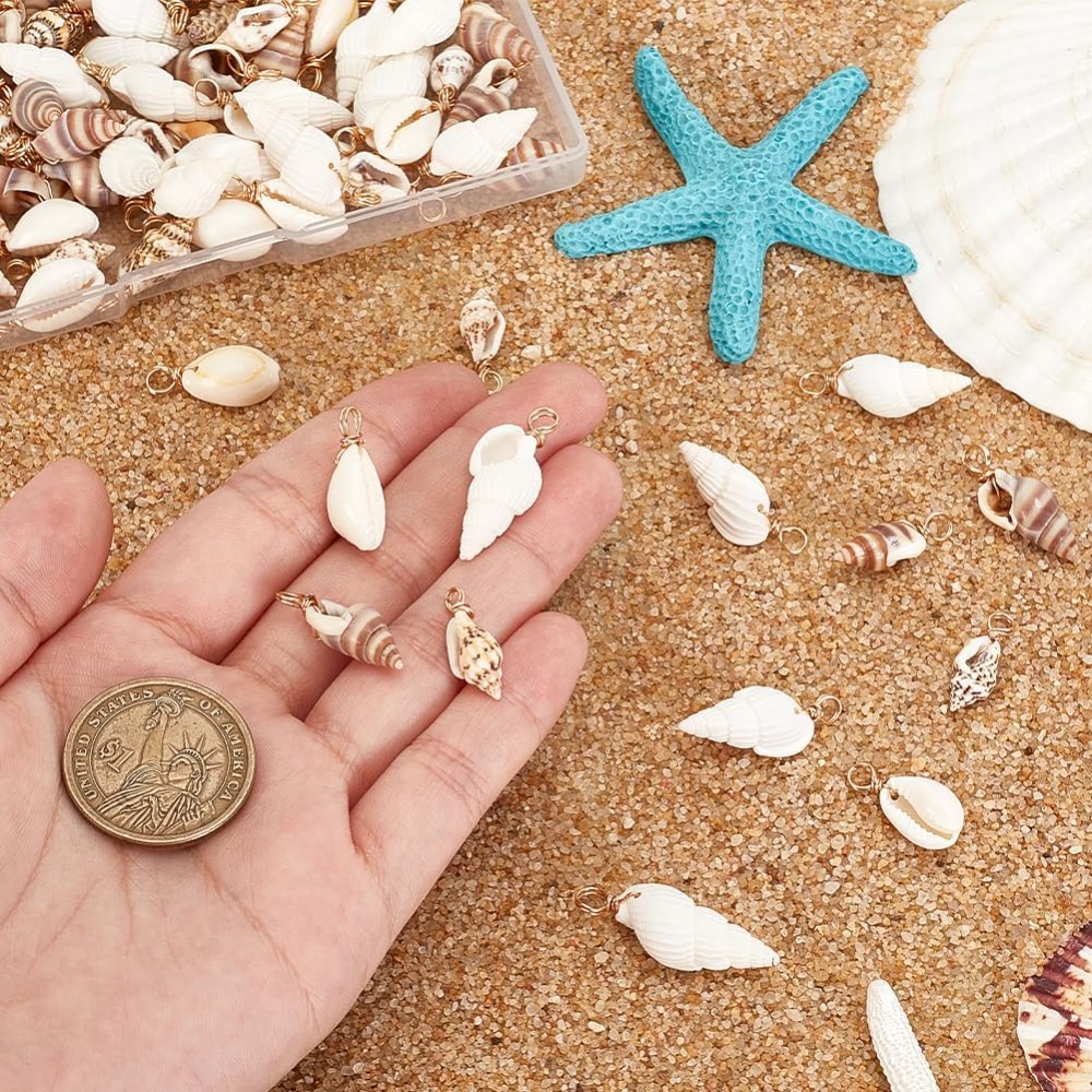 100pcs 4 Styles Natural Shell  - Jewelry Making Charms incelemesi ve fiyatı