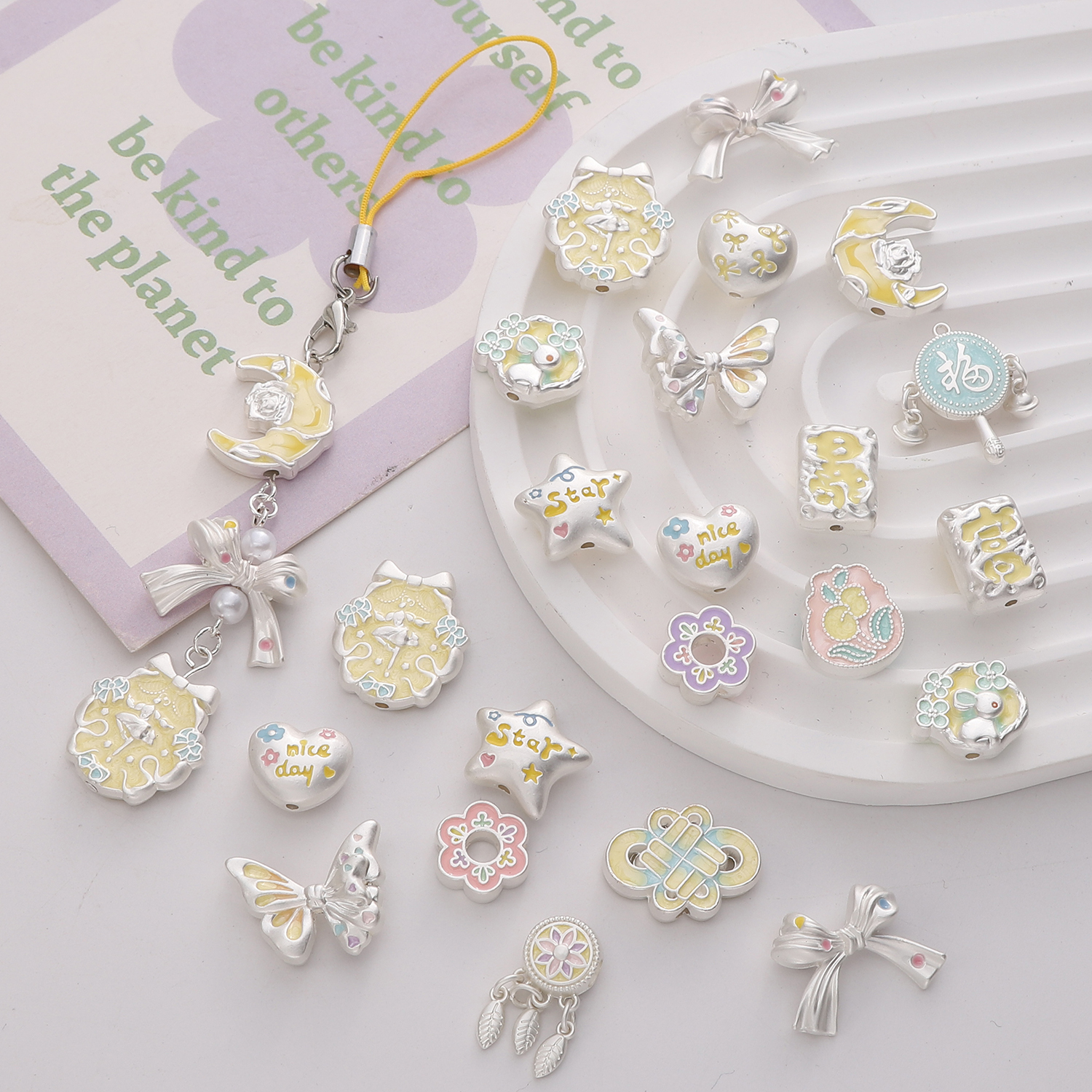 Alloy Moon Charms Beads Pendan - Jewelry Making For Birthday Party incelemesi ve fiyatı