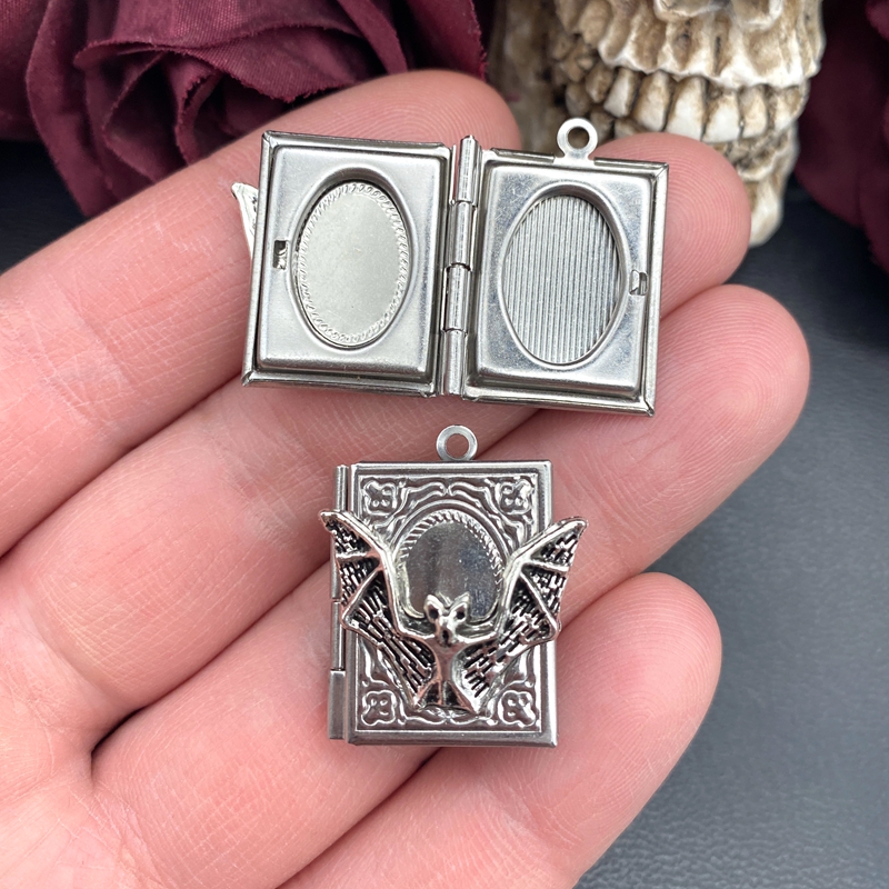 2pcs 27*22mm Bat Book Locket C - Jewelry Making Books incelemesi ve fiyatı