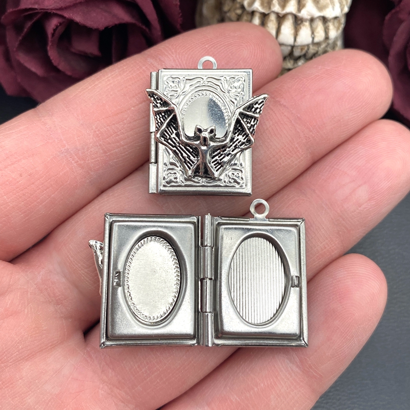 2pcs 27*22mm Bat Book Locket C - Jewelry Making Books incelemesi ve fiyatı