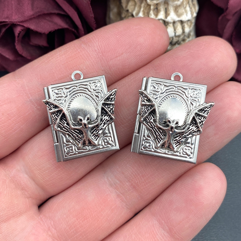 2pcs 27*22mm Bat Book Locket C - Jewelry Making Books incelemesi ve fiyatı