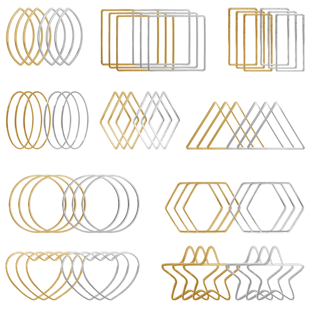 20Pcs Gold Silver Hollow Frame - Jewelry Making Metals incelemesi ve fiyatı