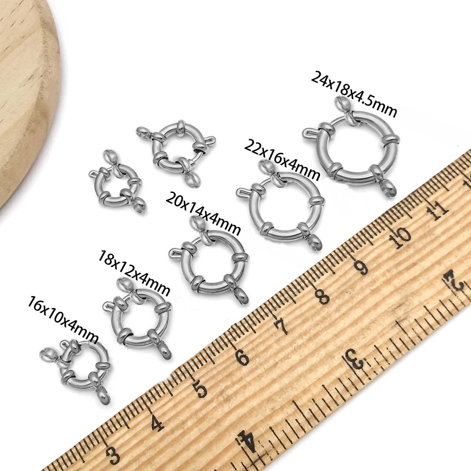 2pcs Stainless Steel Round Cla - Jewelry Making Metals incelemesi ve fiyatı