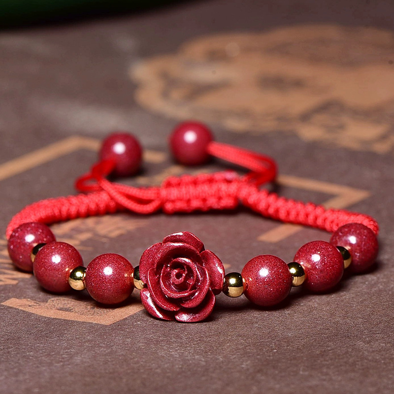Red Cinnabar Rose Flower Beads - Making Custom Jewelry incelemesi ve fiyatı