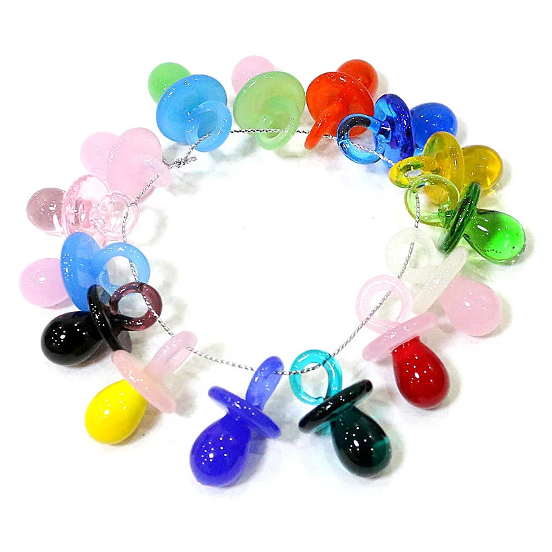 1PC Mini Glass Pacifier Charm  - Jewelry Making For Birthday Party incelemesi ve fiyatı