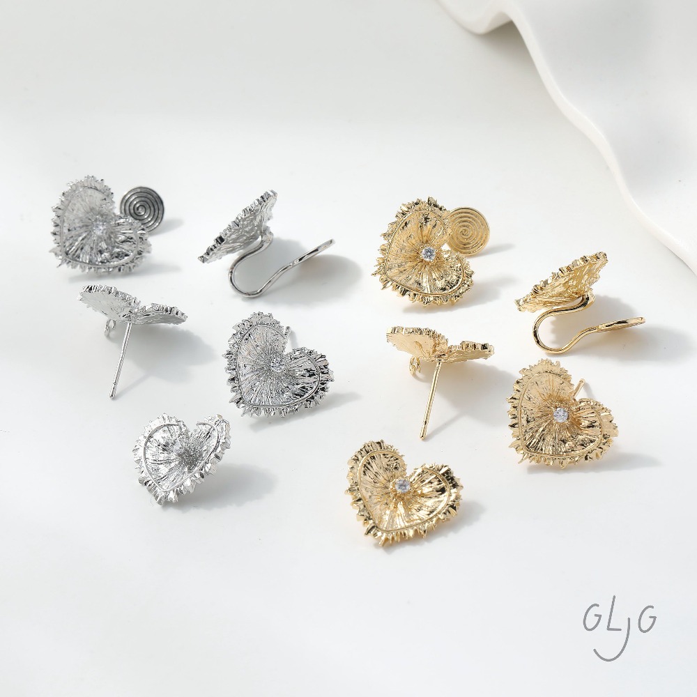 4PCS Heart Charms Stud Earring - Jewelry Making Charms incelemesi ve fiyatı