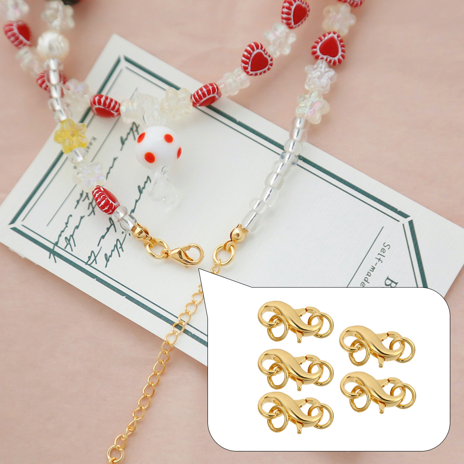 5Pcs Bright Color Metal Lobste - Jewelry Making Charms incelemesi ve fiyatı